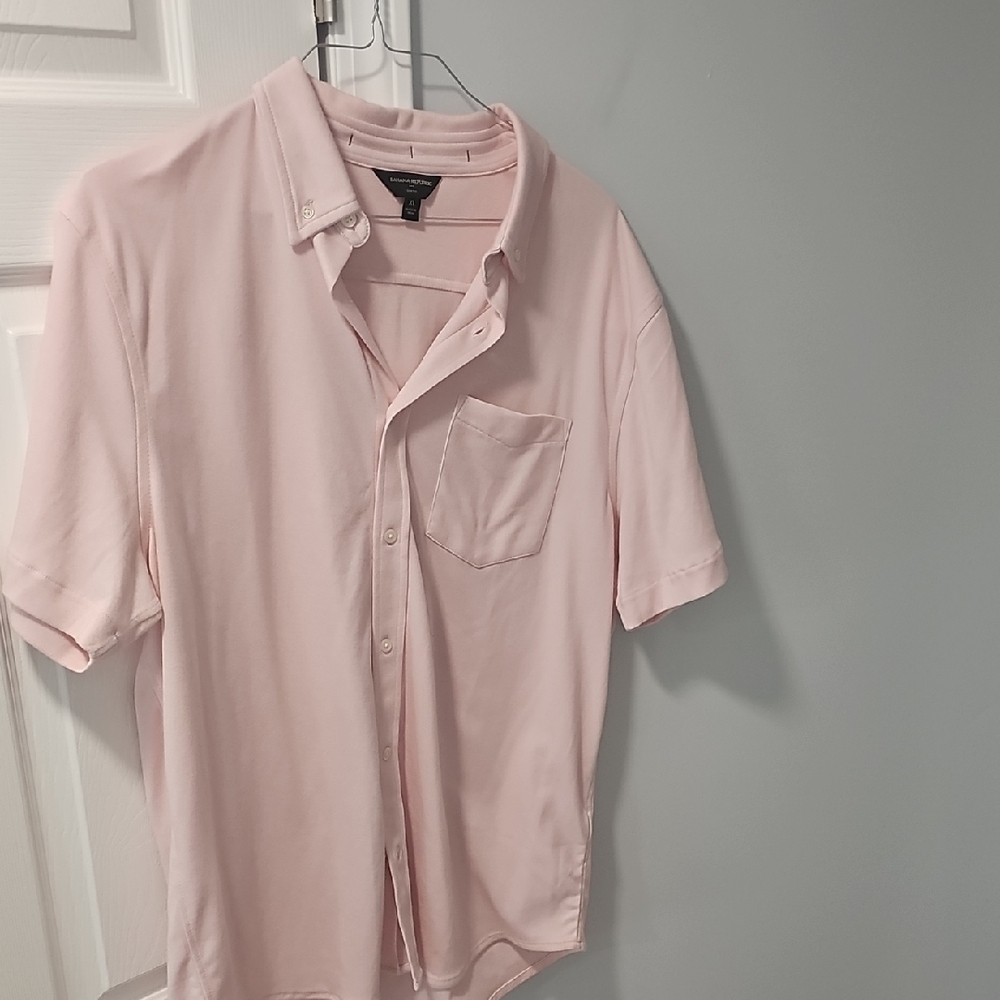 Men's Pink Short Sleeve Shirt Size Xl